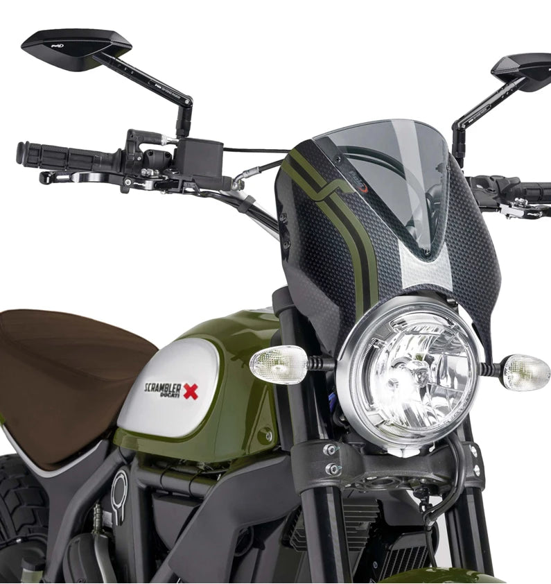 DUCATI SCRAMBLER DESERT SLED [2025] – RetroVision tuulilasivisiiri – musta