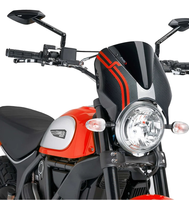 DUCATI SCRAMBLER DESERT SLED [2025] – RetroVision tuulilasivisiiri – musta