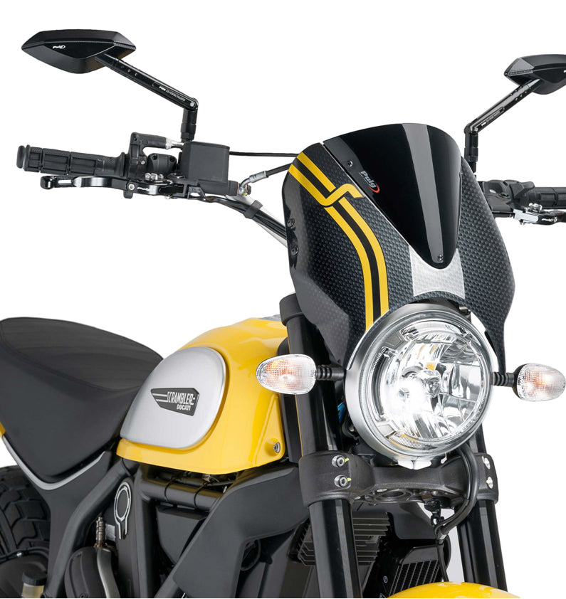 DUCATI SCRAMBLER DESERT SLED [2025] – RetroVision tuulilasivisiiri – musta