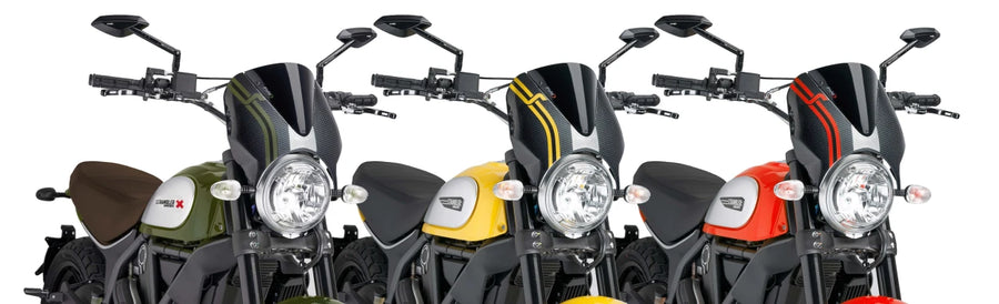 DUCATI SCRAMBLER DESERT SLED [2025] – RetroVision tuulilasivisiiri – musta