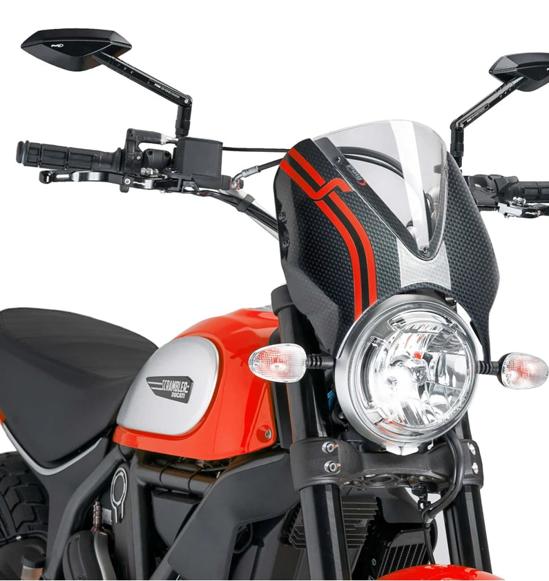 DUCATI SCRAMBLER DESERT SLED [2025] – RetroVision tuulilasivisiiri – musta