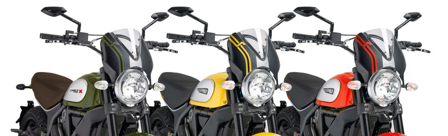 DUCATI SCRAMBLER DESERT SLED [2025] – RetroVision tuulilasivisiiri – musta