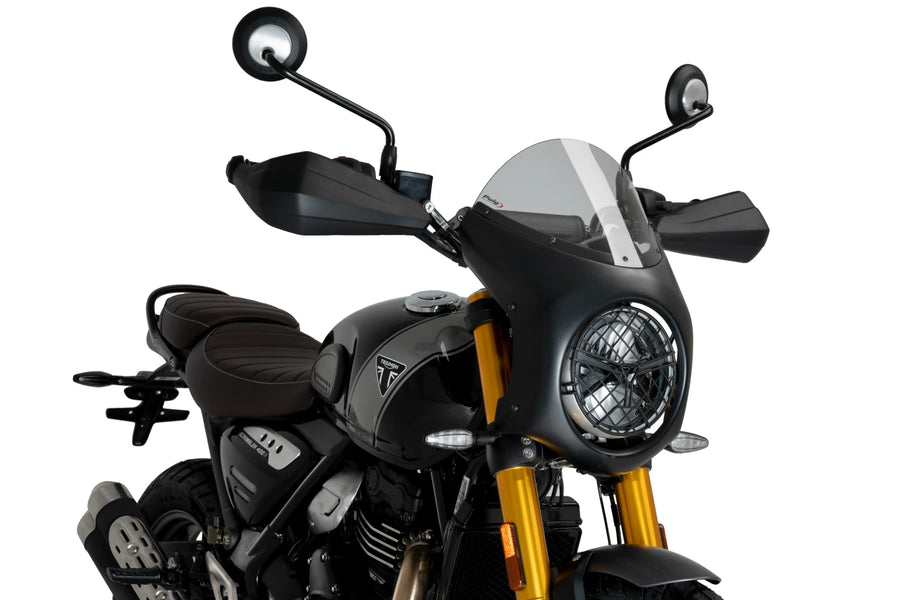 TRIUMPH SCRAMBLER 400X [2025] – Retro-Verkleidungscheibe – Schwarz