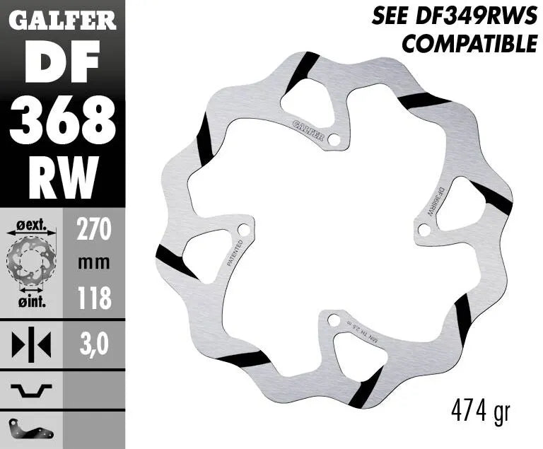 Suzuki Rm Z 250 [2020-2023, 2025-2026, 2023-2024] - BRAKE DISC FIXED WAVE GROOVED OVERSIZE – Picture 2
