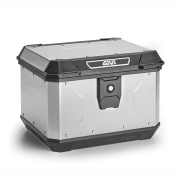 ALPINA Monolock Topcase aus Aluminium natur – 44 Liter, mit Universalplatte und Montagekit