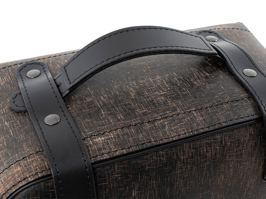 Motorradtasche [Hepco & Becker] - Ledertaschensatz Rugged Cutout 19 L inkl. Schnellverschluss - braun – Cutout