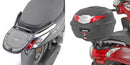 Yamaha D'elight 125 [GIVI] - Topcase-teline MONOLOCK®-koteloille, käytä kotelon mukana toimitettua MONOLOCK®-laitetta