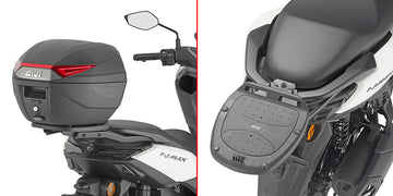 Yamaha N-Max 125 [GIVI] - Topcase Träger für MONOLOCK® Koffer benutzen Sie die im Koffer mitgelieferte MONOLOCK® Platte