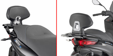 Piaggio MP3 310 [GIVI] - Beifahrer-Rückenlehne die Montage erlaubt nicht die Befestigung von Träger und Koffer