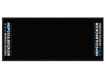 Black carpet with Hepco & Becker lettering