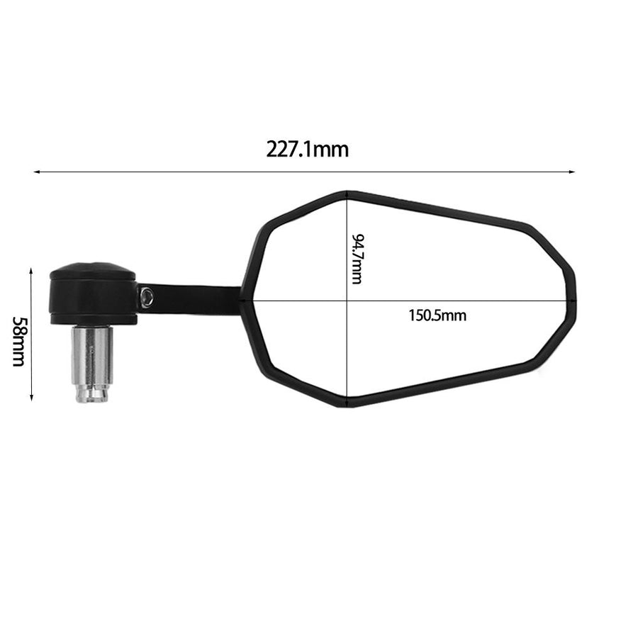 Handlebar end mirrors 2 pieces [E-mark] - BMW G 310 F 700 800 R S GS front view