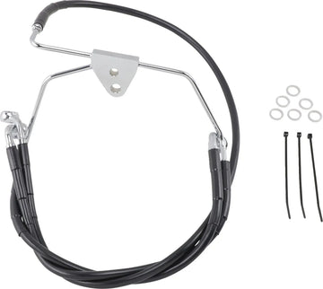 harley davidson flhtc [DRAG SPECIALTIES] – Verlängertes schwarzes Vinyl-Bremsleitungs-Kit