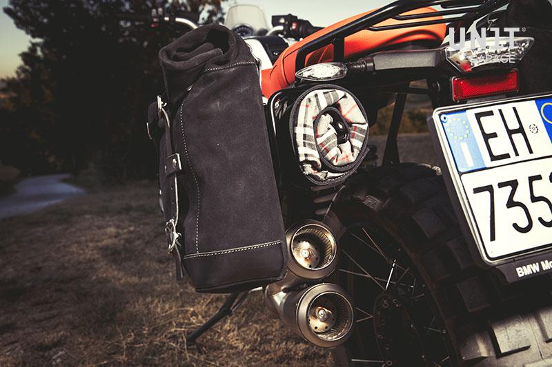 BMW R nineT 1200 Racer [2017-2020] - Seitentasche Scram aus Spaltleder 22L-30L + Double Frame