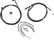 Harley Davidson Fxdrs 114 [LA CHOPPERS] – Komplettes Midnight geflochtenes Lenkerzug-/Bremsleitungs-Kit