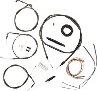 Harley Davidson Fxst [LA CHOPPERS] – Täydellinen Midnight-punottu ohjaustangon kaapeli/jarruputkisarja