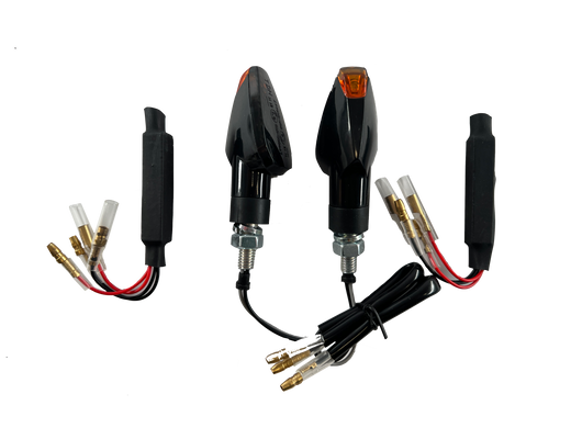 2 LED Blinker Schwarz Widerstände [E-Prüfzeichen] - Kawasaki Ninja 250 300 400 650 1000