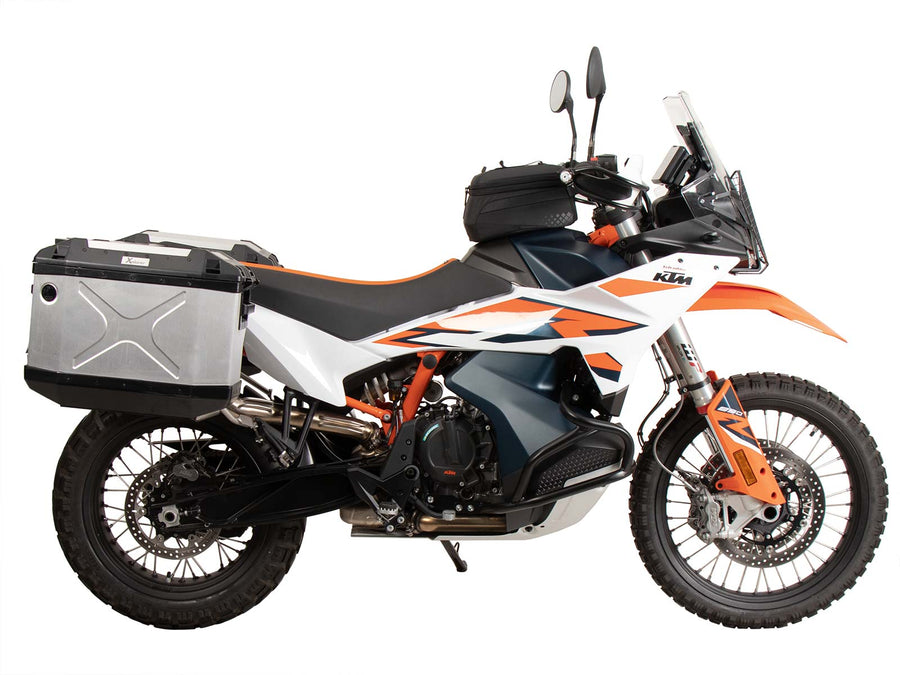 KTM 890 Adventure [2023-2026] - Laukkutelinesarja Cutout ruostumatonta terästä sis. Xplorer Cutout hopealaukkusarja 40/37