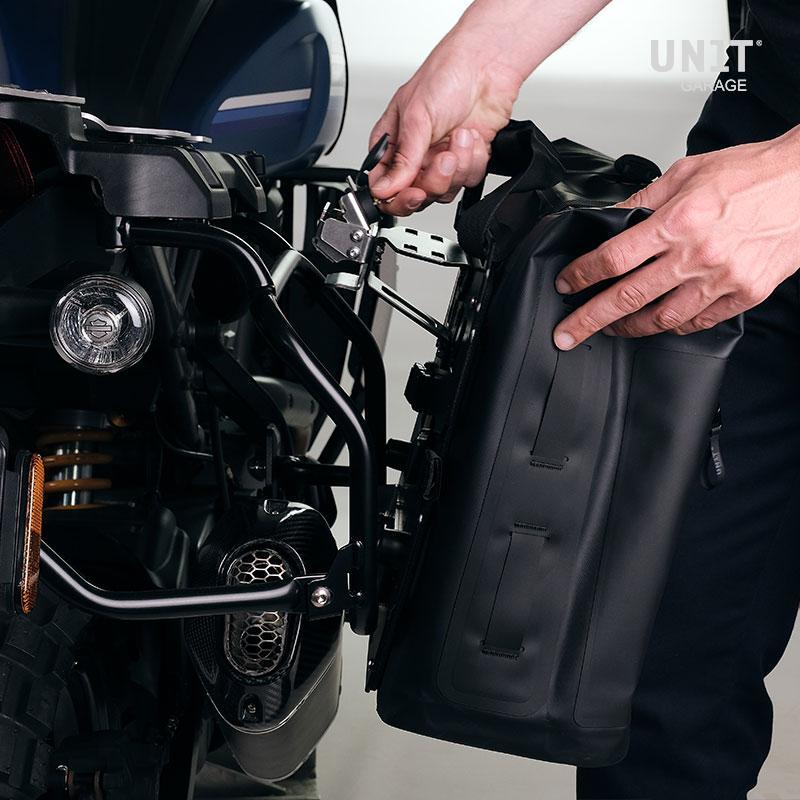 BMW R 1200 GS ADV LC [2014-2018] - Aluminiumplatte mit Edelstahl-Schnellkupplung und Schloss (Schalldämpferseite)