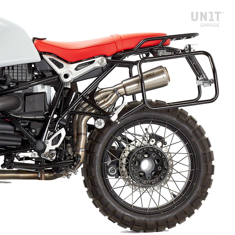 BMW R nineT 1200 Roadster [2014-2023] - Paar Cult-Seitentaschen aus Canvas 40L - 50L + Paar Aluminiumplatten + Atlas Aluminium Taschenrahmen